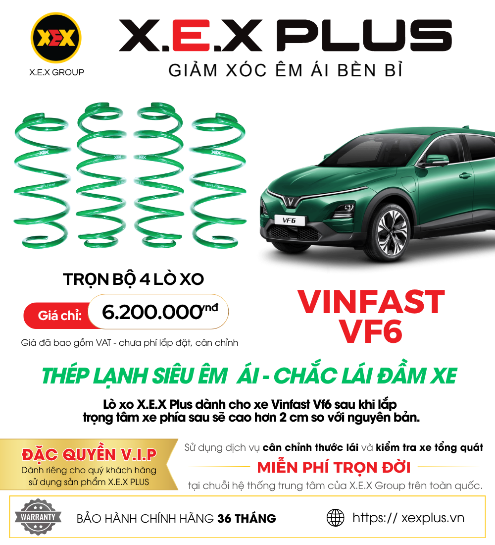 LÒ XO VINFAST VF6 – X.E.X PLUS