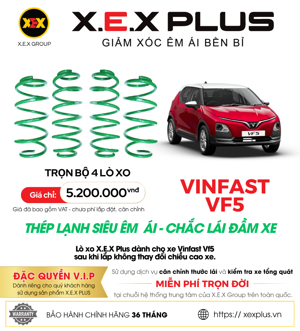 LÒ XO VINFAST VF5 – X.E.X PLUS