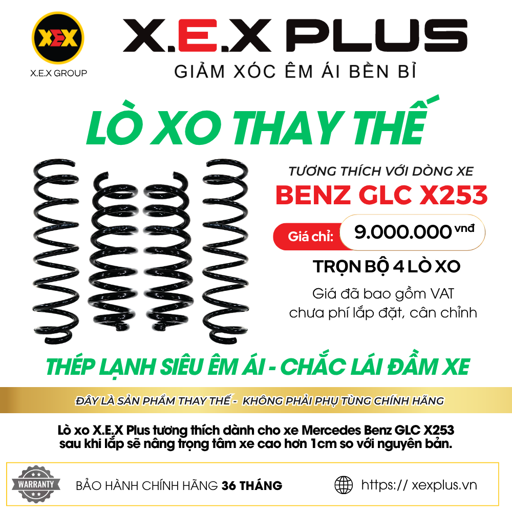 LÒ XO THAY THẾ TƯƠNG THÍCH MERCEDES GLC X253 – X.E.X PLUS