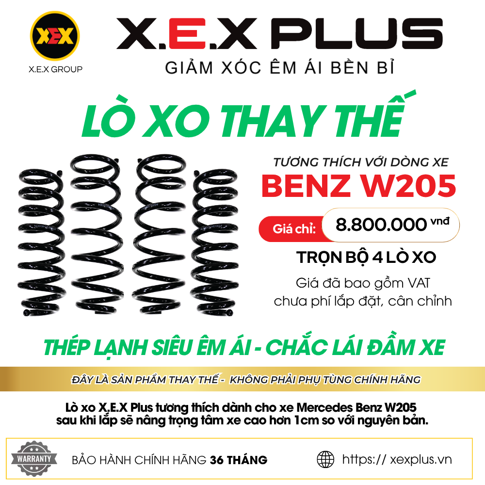 LÒ XO THAY THẾ TƯƠNG THÍCH MERCEDES W205 – X.E.X PLUS