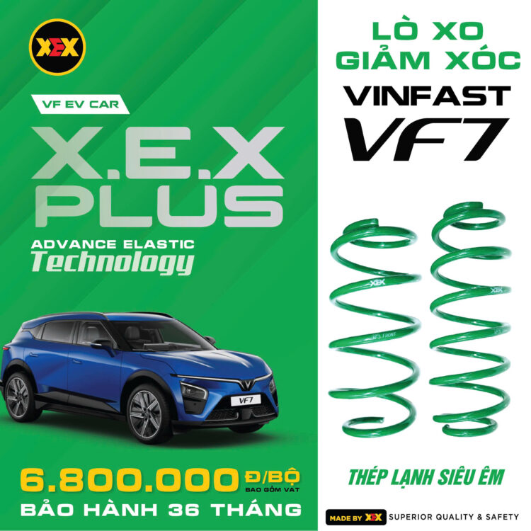 Lò xo VF7 tốt nhất – Giải pháp nâng cấp hệ thống treo tối ưu cho VinFast VF7 từ X.E.X Plus 4 vf7