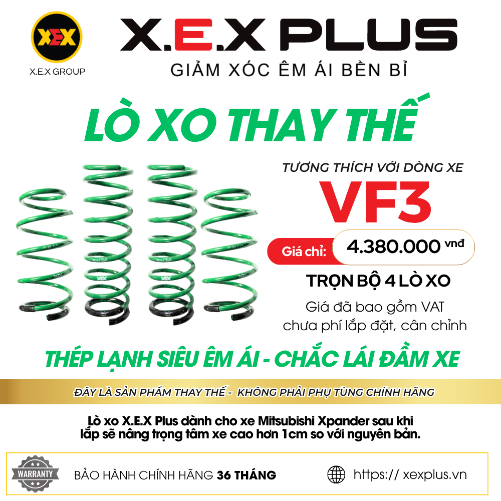 LÒ XO THAY THẾ TƯƠNG THÍCH VF3 – X.E.X PLUS