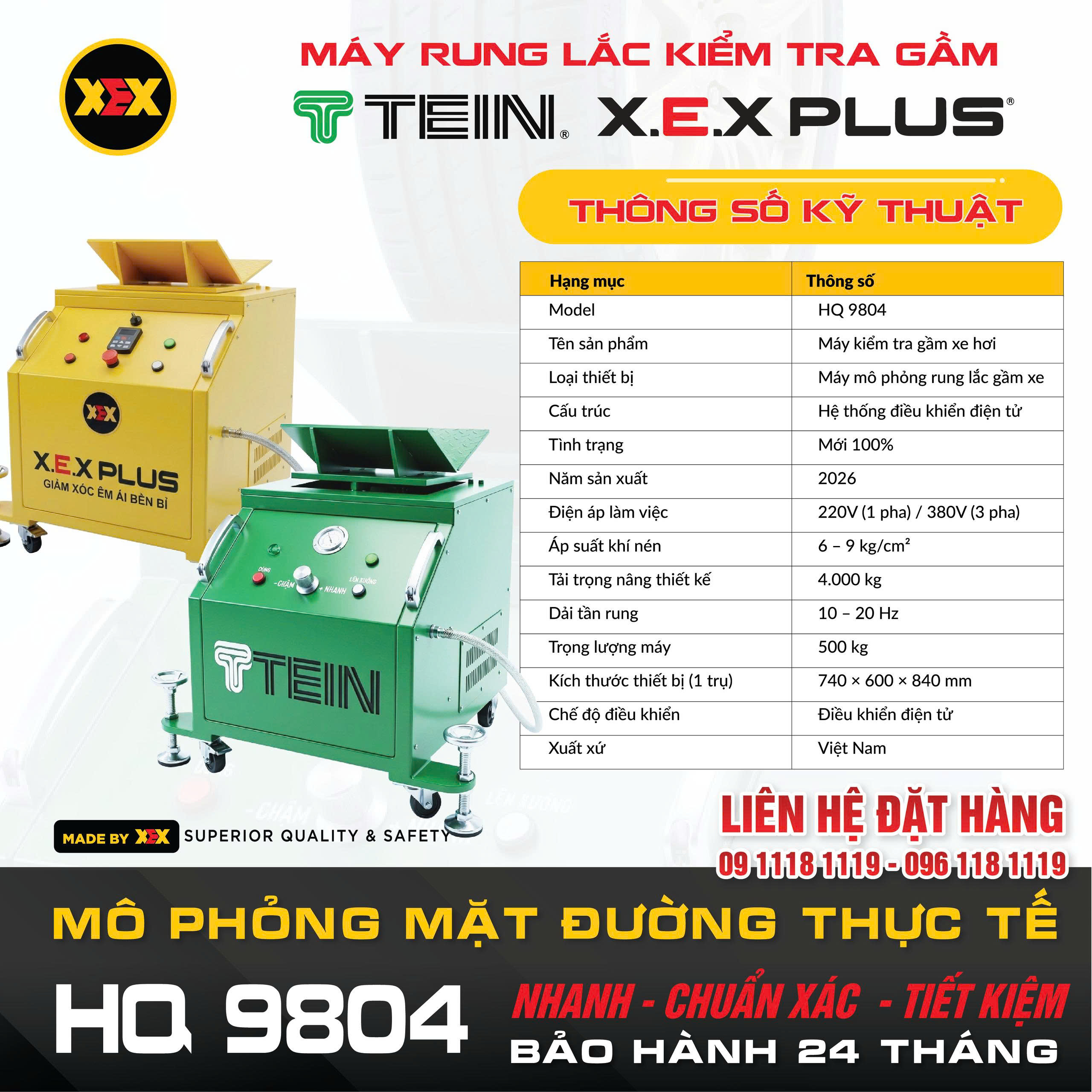 Máy Rung Lắc Kiểm tra Gầm Ô Tô TEIN – X.E.X Plus HQ 9804