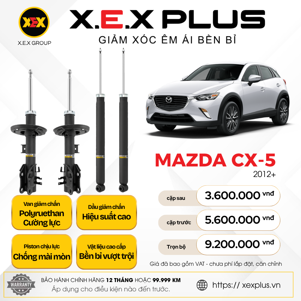 Phuộc Nhún Mazda CX5 – X.E.X Plus Giảm Xóc Êm Ái Bền Bỉ