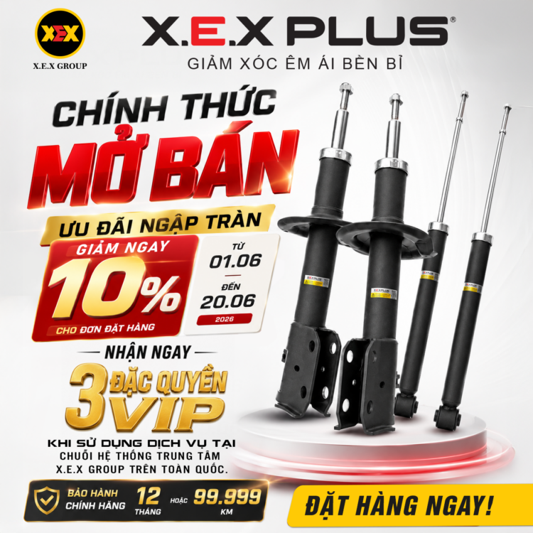 Giảm Xóc X.E.X Plus Chính Thức Mở Bán – Giảm Ngay 10%, Miễn Phí Công Lắp Đặt Và Trở Thành VIP Member X.E.X GROUP 2 poster xex 2