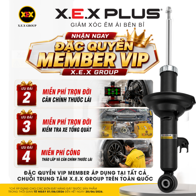 Giảm Xóc X.E.X Plus Chính Thức Mở Bán – Giảm Ngay 10%, Miễn Phí Công Lắp Đặt Và Trở Thành VIP Member X.E.X GROUP 3 poster xex 3