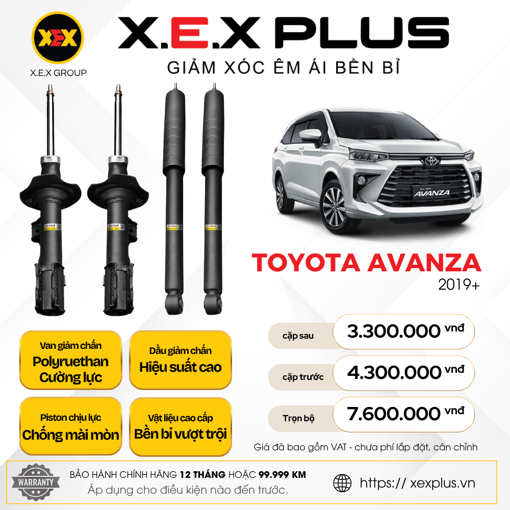 Phuộc Nhún Toyota Avanza – X.E.X Plus Giảm Xóc Êm Ái Bền Bỉ