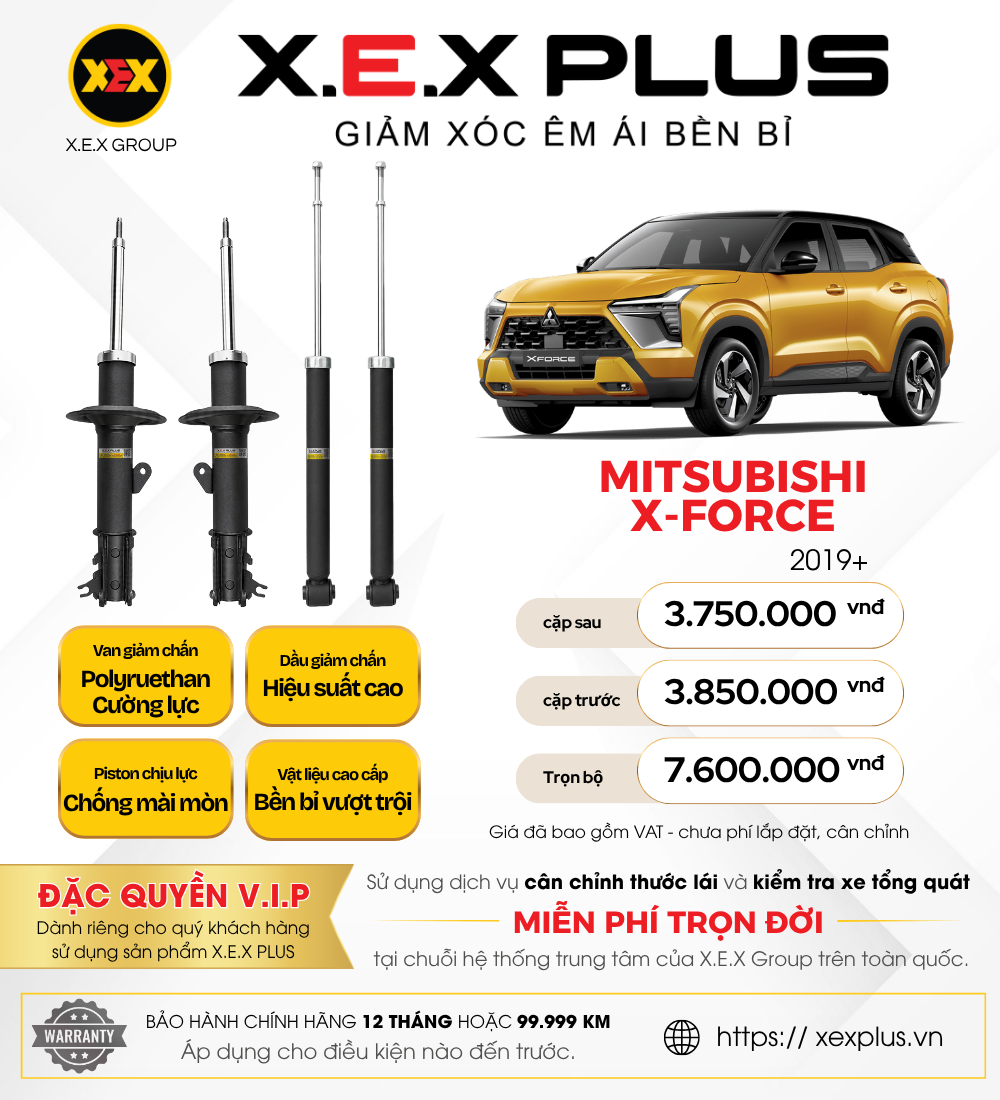 Phuộc Nhún Mitsubishi XForce – X.E.X Plus Giảm Xóc Êm Ái Bền Bỉ