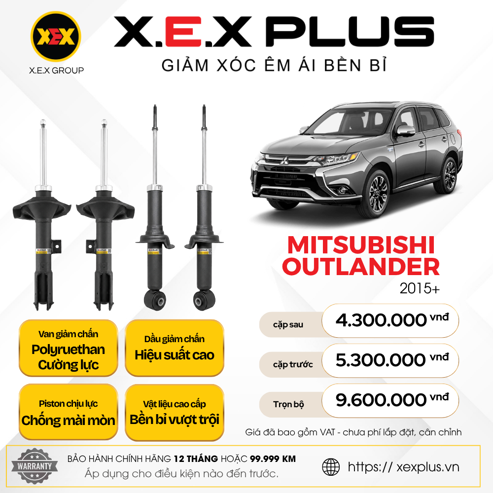 Phuộc Nhún Mitsubishi Outlander – X.E.X Plus Giảm Xóc Êm Ái Bền Bỉ