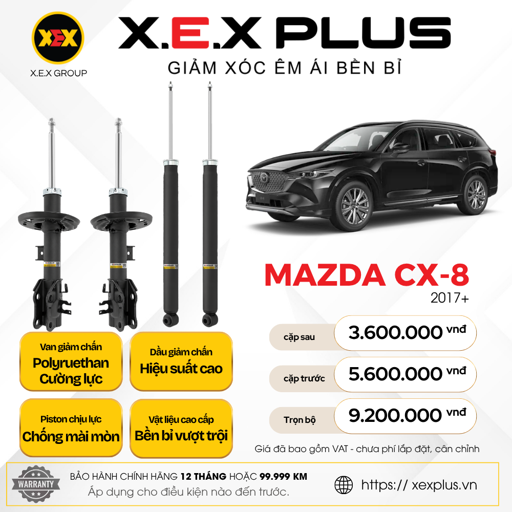 Phuộc Nhún Mazda CX8 – X.E.X Plus Giảm Xóc Êm Ái Bền Bỉ