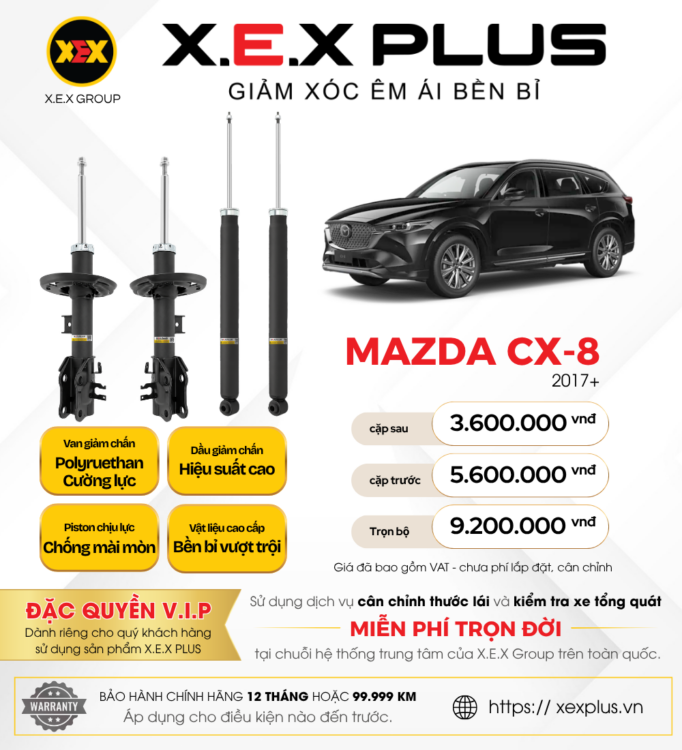 Phuộc Nhún Mazda CX8 - X.E.X Plus Giảm Xóc Êm Ái Bền Bỉ 1 3