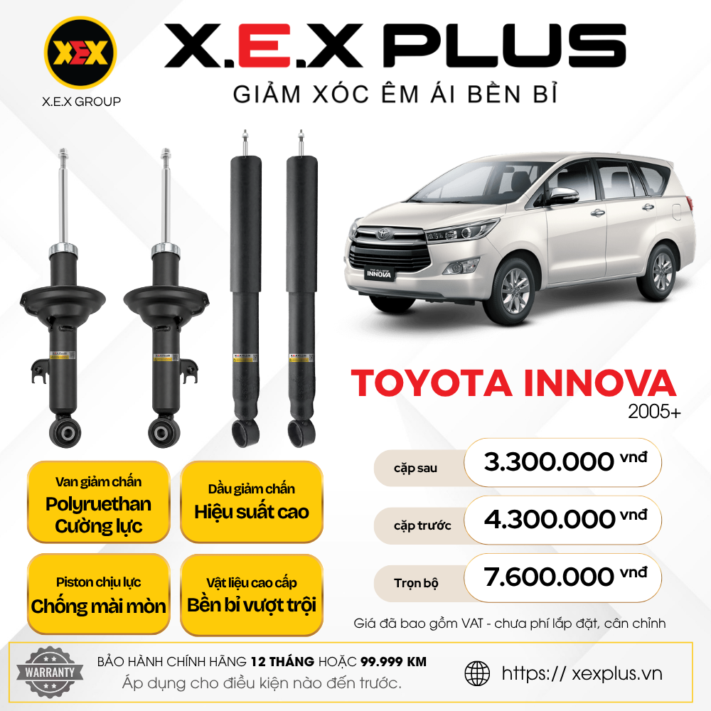 Phuộc Nhún Toyota Innova – X.E.X Plus Giảm Xóc Êm Ái Bền Bỉ