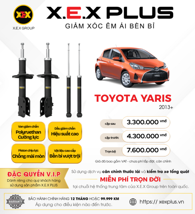 Phuộc Nhún Toyota Yaris - X.E.X Plus Giảm Xóc Êm Ái Bền Bỉ 1 8 1