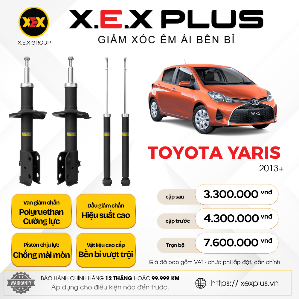 Phuộc Nhún Toyota Yaris – X.E.X Plus Giảm Xóc Êm Ái Bền Bỉ