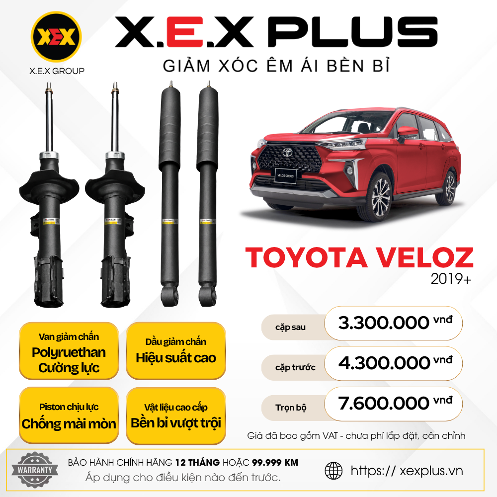 Phuộc Nhún Toyota Veloz – X.E.X Plus Giảm Xóc Êm Ái Bền Bỉ