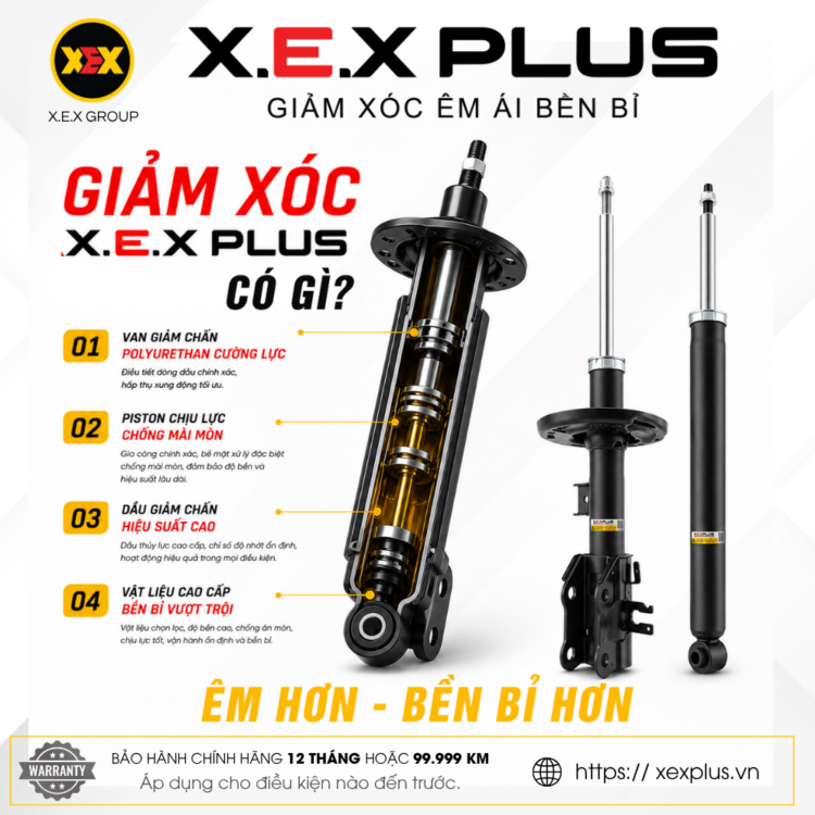 Phuộc Nhún Thay Thế tương thích Vinfast MVP7 - X.E.X Plus Giảm Xóc Êm Ái Bền Bỉ 1 BAO GIA PHUOC X.E.X PLUS 6