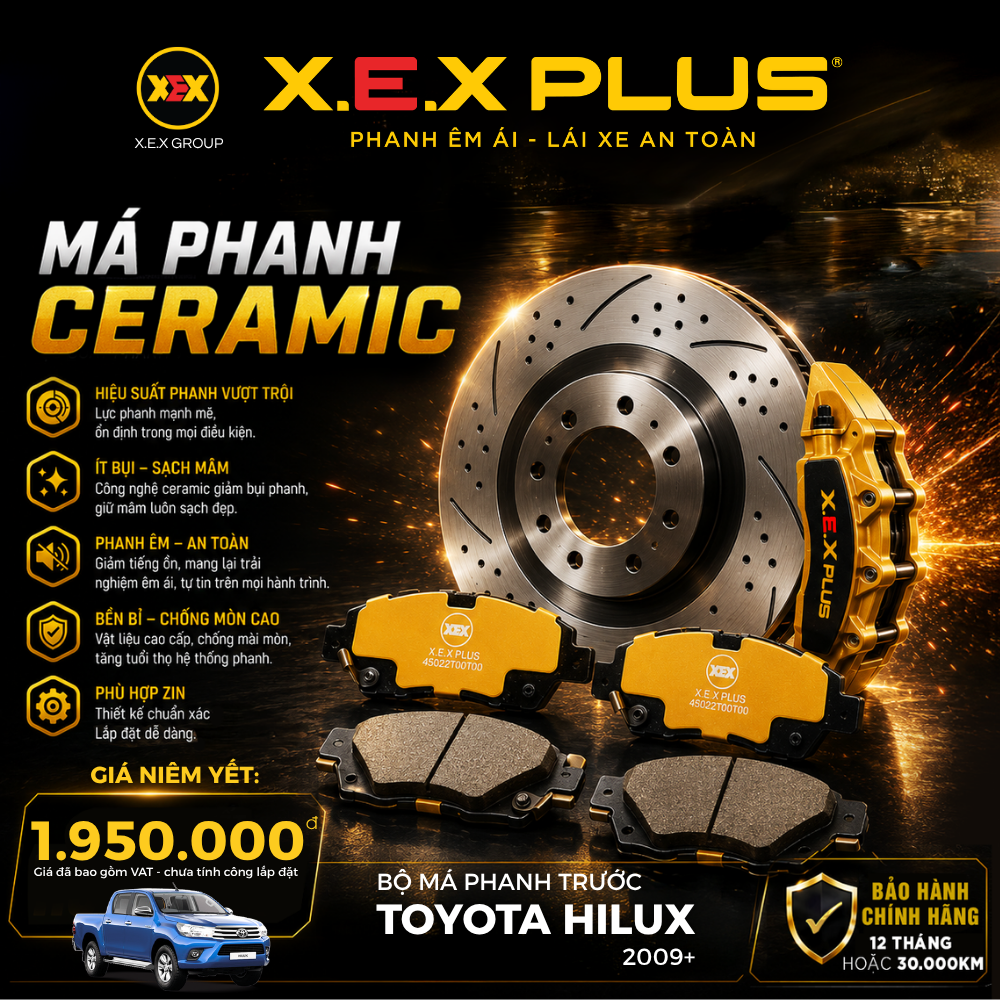 Bố thắng (má phanh) trước xe Toyota Hilux X.E.X Plus