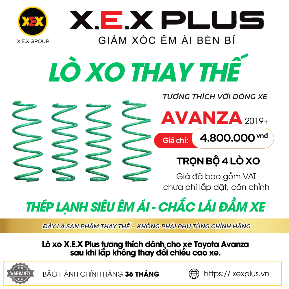 LÒ XO THAY THẾ TƯƠNG THÍCH AVANZA – X.E.X PLUS