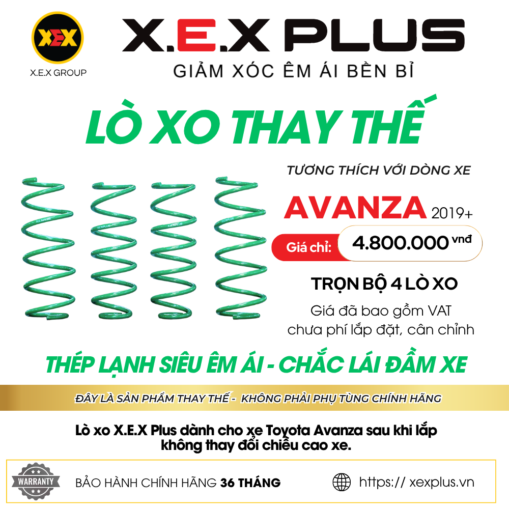 LÒ XO THAY THẾ TƯƠNG THÍCH AVANZA – X.E.X PLUS