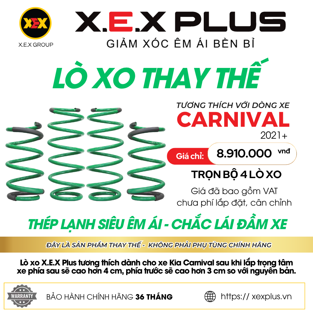 LÒ XO THAY THẾ TƯƠNG THÍCH KIA CARNIVAL – X.E.X PLUS
