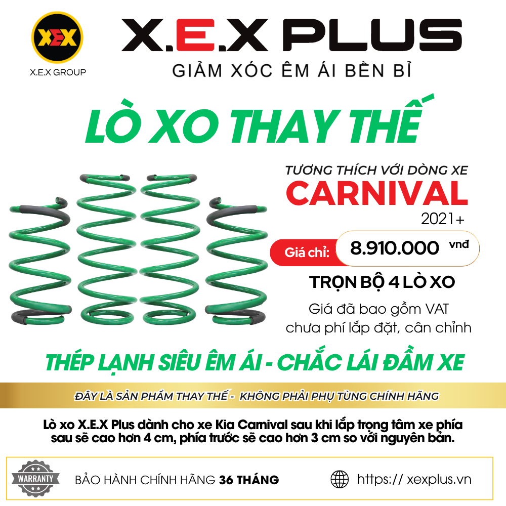 LÒ XO THAY THẾ TƯƠNG THÍCH KIA CARNIVAL – X.E.X PLUS