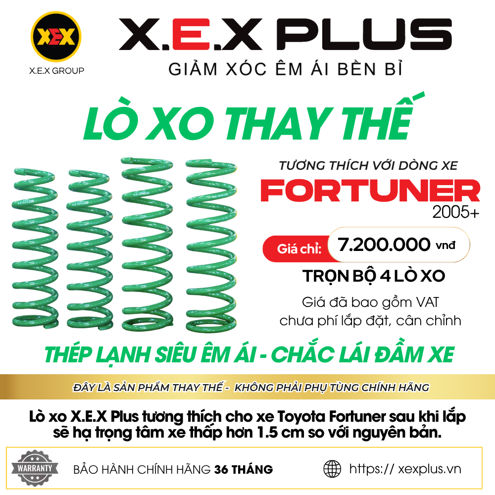 LÒ XO THAY THẾ TƯƠNG THÍCH FORTUNER – X.E.X PLUS