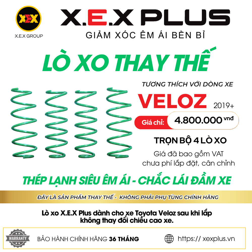 LÒ XO THAY THẾ TƯƠNG THÍCH VELOZ – X.E.X PLUS
