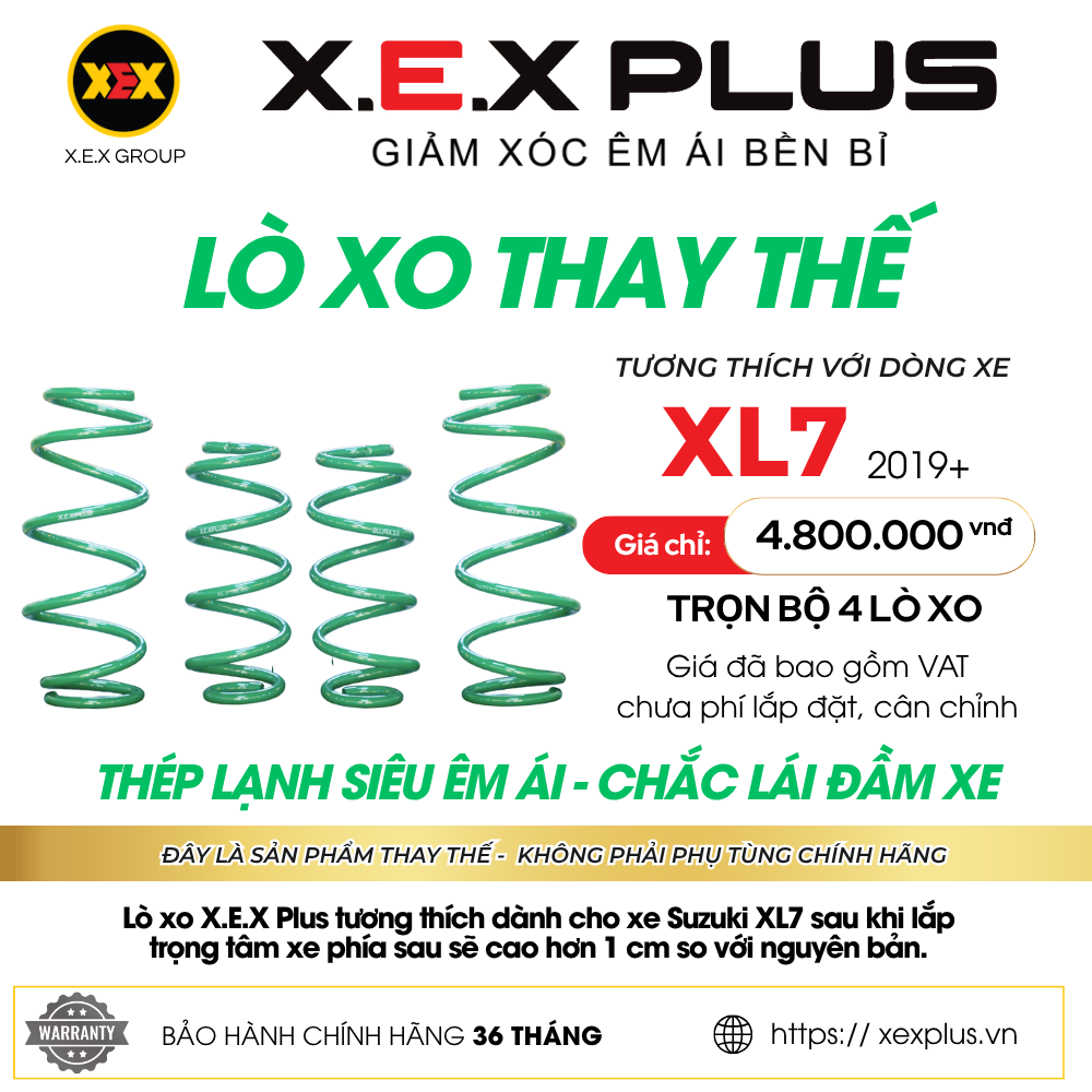 LÒ XO THAY THẾ TƯƠNG THÍCH XL7 – X.E.X PLUS
