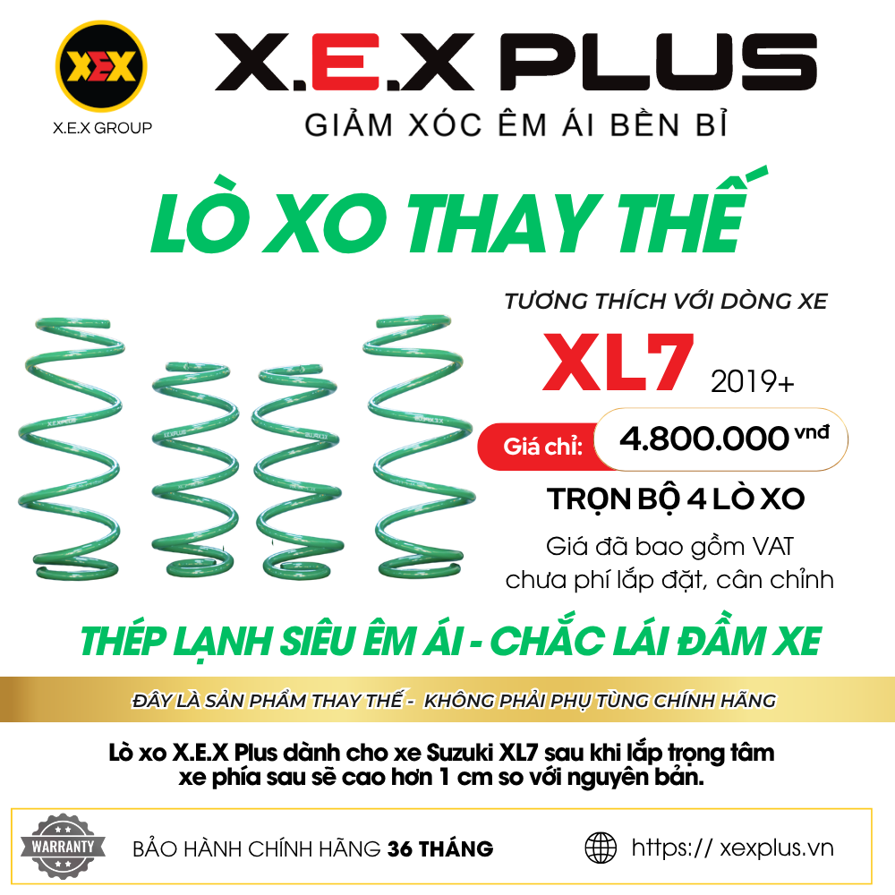 LÒ XO THAY THẾ TƯƠNG THÍCH XL7 – X.E.X PLUS