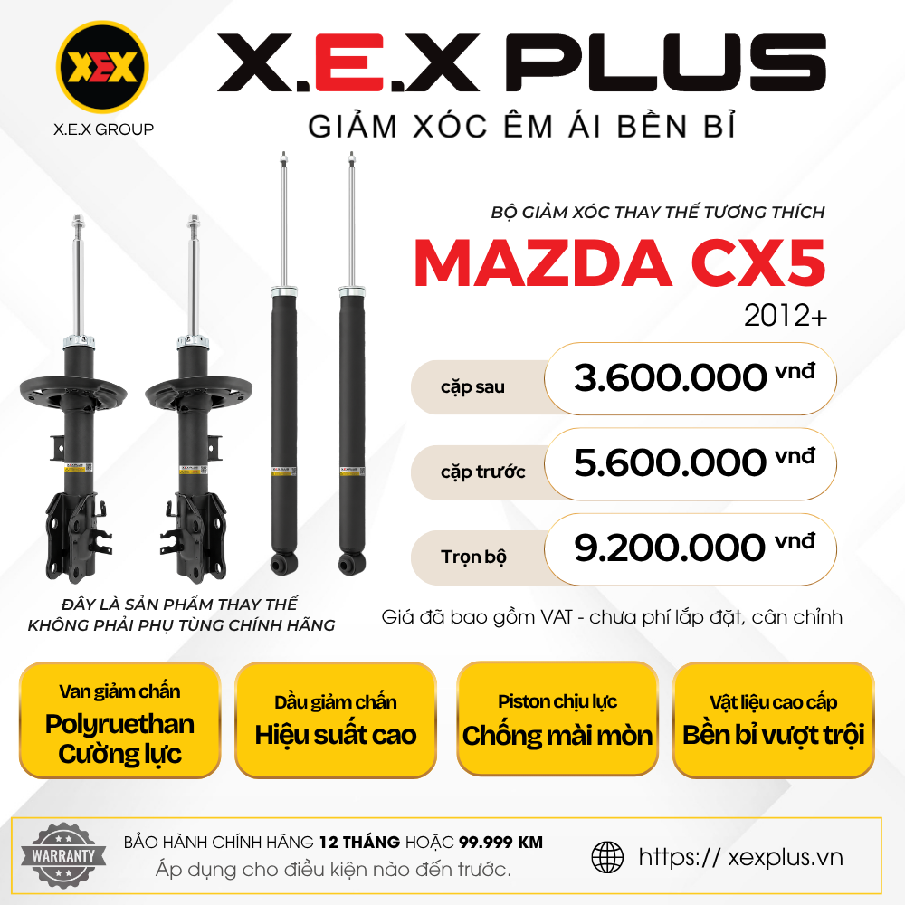 Phuộc Nhún Thay Thế tương thích Mazda CX-5 – X.E.X Plus Giảm Xóc Êm Ái Bền Bỉ