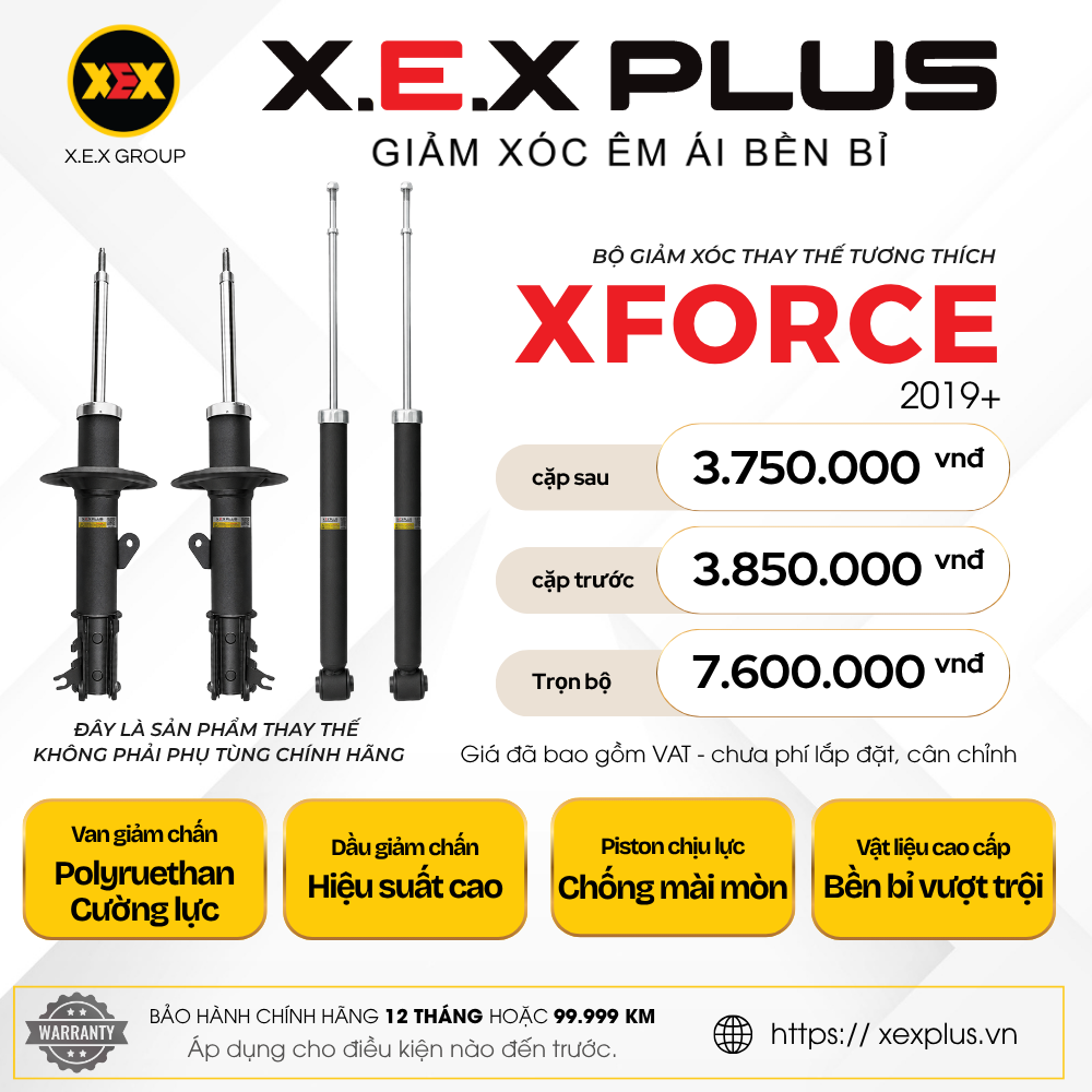 Phuộc Nhún Thay Thế tương thích Mitsubishi Xforce – X.E.X Plus Giảm Xóc Êm Ái Bền Bỉ