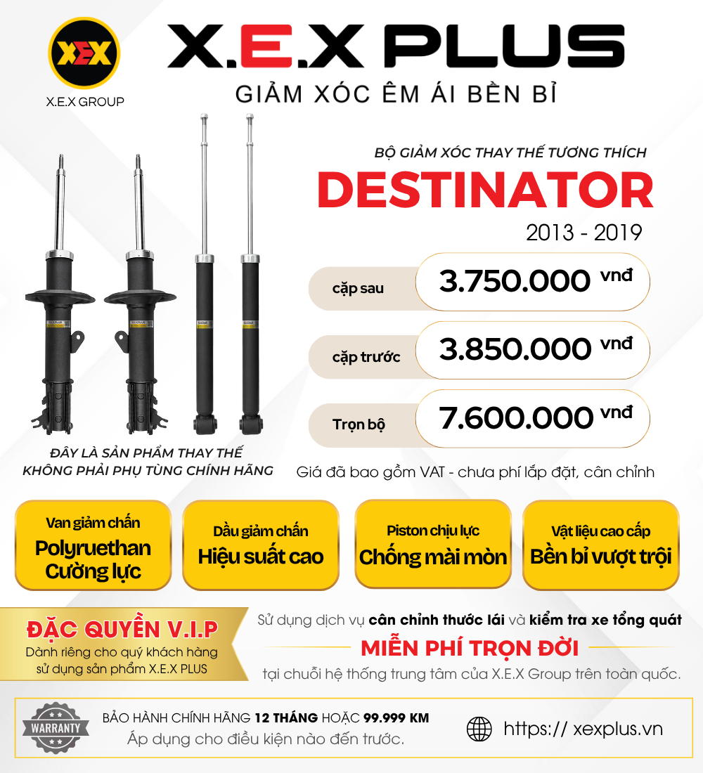 Phuộc Nhún Thay Thế tương thích Mitsubishi Destinator – X.E.X Plus Giảm Xóc Êm Ái Bền Bỉ